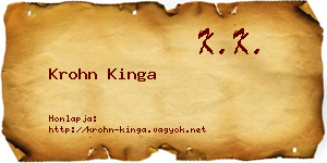 Krohn Kinga névjegykártya