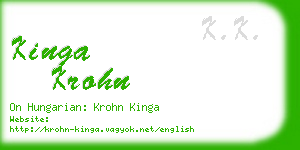 kinga krohn business card